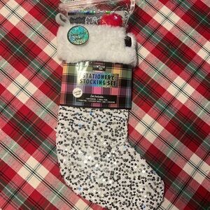 Y2K Limited Too Silver Sequin Stocking with Stationery Set- have 2!